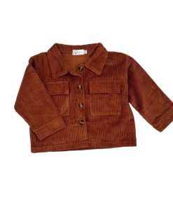 Riley corduroy shacket in rust